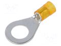 Tip: ring; M8; 4÷6mm2; crimped; for cable; insulated; tinned; yellow ERGOM E09KO-02010202300