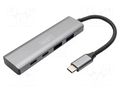 Hub USB; USB A socket x2,USB C socket x2,USB C plug; USB 3.1 DIGITUS DA-70245