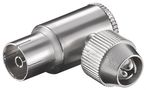 Coaxial Right-Angle Coupling with Screw Fixing - screwable metal coaxial plug 11488