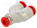 Push-in fitting; Y-Yap spliYYer; -0.99÷20bar; -20÷80°C AIGNEP 50310-4