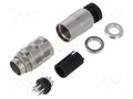 Connector: M16; plug; male; PIN: 6; 5A; 250V; soldering; for cable BINDER 99-5621-15-06