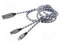 Cable; High Speed,USB 2.0; nickel plated; 1.2m; white; textile LOGILINK CU0202