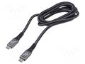 Cable; USB 3.2; USB C plug,both sides; 1.5m; black; 20Gbps; 100W GEMBIRD CCBP-USB3-CMCM-1.5