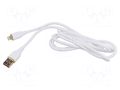 Cable; USB 2.0; Apple Lightning plug,USB A plug; 1.5m; white GEMBIRD CC-USB2S-AM8PM1.5W