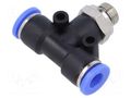 Push-in fitting; T-tap splitter; -0.95÷15bar; Thread: G 1/8" PNEUMAT 131.018-6