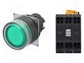 Switch: push-button; 22mm; Stabl.pos: 2; NC + NO; green; LED; IP66 OMRON A22NLBGATGAP102GC