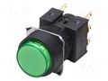 Switch: push-button; 16mm; SPDT; green; IP65; round OMRON A165-TGM-1