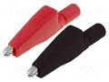 Crocodile clip; 5A; red and black; Socket size: 4mm AXIOMET AX-CR-02-SET