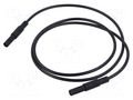 Test lead; 16A; banana plug 4mm,both sides; insulated; Len: 1m HIRSCHMANN T&M MLSGG100/1SW