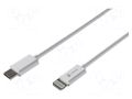 Cable; USB 2.0; Apple Lightning plug,USB C plug; 1m; white; 20W NATEC NKA-2150