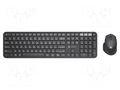 Office kit; black; universal; USB A; wireless,US layout; 10m NATEC NKL-1998