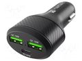 USB power supply; USB A socket x2,USB C socket; 5÷20V; 60W NATEC NUC-1981