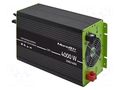 Converter: DC/AC; 12VDC; 230VAC; 220x420x140mm; Input: wires; 87% QOLTEC QOLTEC-51914
