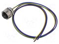 Connector: 7/8"; socket; female; PIN: 3; IP67; straight; cables; 0.5m LUTRONIC 7820-03-T13CW-05M