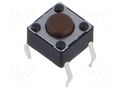 Microswitch TACT; SPST-NO; Pos: 2; 0.05A/12VDC; PCB,THT; none; 1.6N KNITTER-SWITCH TS61N