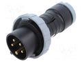 Connector: AC supply 3-phase; plug; male; PIN: 5; 16A; IP&S; IP69K AMPHENOL 2CMA166496R1000