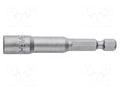 Screwdriver bit; 6-angles socket; 1/4"; HEX 6mm; magnetic GRAPHITE 57H991