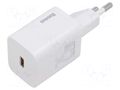 Power supply: switching; mains,plug-in; 5÷12VDC; 25W; 78x34x28mm BASEUS CCSP020102
