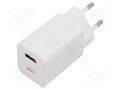 Power supply: switching; mains,plug-in; 5÷20VDC; 30W; white; 3A BASEUS CCSUPP-E02