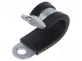 Fixing clamp; ØBundle : 16mm; W: 15mm; steel; Cover material: EPDM KALE CC-D1-16X15-W1EPDM