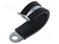 Fixing clamp; ØBundle : 6mm; W: 12mm; steel; Cover material: EPDM KALE CC-D1-06X12-W1EPDM