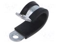 Fixing clamp; ØBundle : 18mm; W: 15mm; steel; Cover material: EPDM KALE CC-D1-18X15-W1EPDM