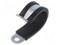 Fixing clamp; ØBundle : 24mm; W: 15mm; steel; Cover material: EPDM KALE CC-D1-24X15-W1EPDM
