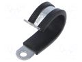 Fixing clamp; ØBundle : 25mm; W: 15mm; steel; Cover material: EPDM KALE CC-D1-25X15-W1EPDM