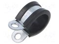 Fixing clamp; ØBundle : 21mm; W: 15mm; steel; Cover material: EPDM KALE CC-E1-21X15-W1EPDM