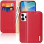 Dux Ducis Hivo Leather Flip Cover Genuine Leather Wallet for Cards and Documents iPhone 14 Pro Red, Dux Ducis 6934913033043 6934913033043