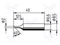 Tip; hoof; 2mm; for  soldering iron,for soldering station ERSA ERSA-0832FDLF