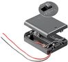 3x AA (Mignon) Battery Holder, black - Loose cable ends, switchable, water-repellent 12445