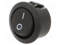 ROCKER; SPST; Pos: 2; OFF-ON; 16A/250VAC; black; none; 20mΩ; Ø20mm CANAL ELECTRONIC MR2110R5WNBBB2BNC
