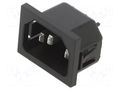Male; for panel mounting,snap-in; plug; 250V; Type: C14 (E) SCHURTER 6150.5515