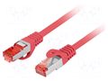 Patch cord; RJ45 plug,both sides; S/FTP; 6; stranded; Cu; LSZH; red LANBERG PCF6-10CU-0050-R