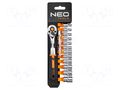 Wrench-set; 6-angles,socket spanner; Chrom-vanadium steel; 1/4" NEO TOOLS NEO-10-000
