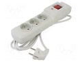 Plug socket strip: protective; Sockets: 3; 250VAC; 10A; grey ARCON M3-3.0M-SZ