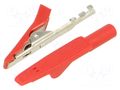 Crocodile clip; 8A; 60VDC; Grip capac: max.4mm; red; nickel plated HIRSCHMANN T&M MA1CRIMP-RT