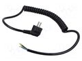 Cable; 3x1.5mm2; CEE 7/7 (E/F) plug angled,wires; PUR; coiled SIMECH WTT00013C