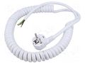 Cable; 3x1.5mm2; CEE 7/7 (E/F) plug angled,wires; PUR; coiled SIMECH WTT00015B