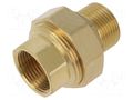 Splice terminal: double connector; brass CW617N; Thread: G 1"; BR GEBO 341-6BR