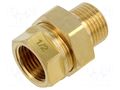 Splice terminal: double connector; brass CW617N; Thread: G 1/2" GEBO 341-4BL
