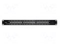 Patch panel; black; Number of ports: 24; RJ45 socket x24; RACK QOLTEC QOLTEC-54477