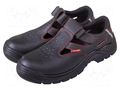 Sandals; Size: 41; black; leather; slip; with metal toecap LAHTI PRO LAHTI-LPSOMA41