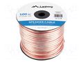 Wire: loudspeaker cable; 2x1mm2; stranded; CCA; transparent; 300V LANBERG SC-2X1010CC-1000TR