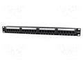 Patch panel; black; Number of ports: 24; Standard: 19"; Cat: 5e GEMBIRD NPP-C524CM-001