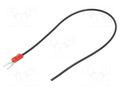 Cable with crimped terminals; H05V-K; 0.5mm2; black; 0.25m; fork CHEVAL M4WI-050BK025