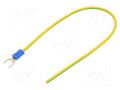 Cable with crimped terminals; H07V-K; 1.5mm2; yellow-green; fork CHEVAL M5WI-150YG025