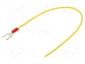 Cable with crimped terminals; H05V-K; 0.5mm2; yellow-green; fork CHEVAL M6WI-050YG025
