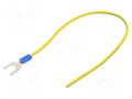 Cable with crimped terminals; H07V-K; 1.5mm2; yellow-green; fork CHEVAL M6WI-150YG025
